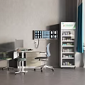 Medical Devices In Clinic Setting With Wall Monitor Stethoscope Supply Shelf Workstation And Sink