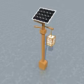 Solar Powered Outdoor Light With Wooden Pole And Decorative Lantern Design