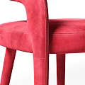 Modern Red And White Bar Stools With Curved Armrests Padded Seats And Metal Legs