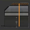 Modern Gray Equipment with Orange Black Stripes and Yellow Hexagon Display and Bottom Handles Structure