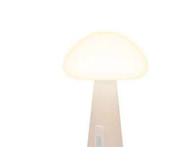 Mushroom Shaped Table Lamp With Glowing White Shade And Control Button 3d model