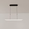 Modern Linear Pendant Light With Black Ceiling Mount And White Cylindrical Shade 3d model