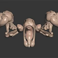 Detailed 3D Anatomical Structure Model With Light Pink Color And Reflective Surface Texture