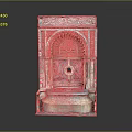 Ornate Stone Fountain With Intricate Carvings Arched Structure And Decorative Basin