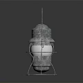 Vintage Silver Metal Outdoor Lantern with Perforated Design Handle and Garden Use