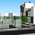 Modern Detached Villa With Glass Windows Greenery And Geometric Facade Design