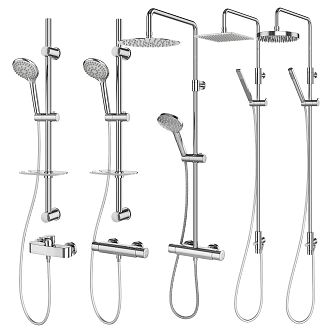 Modern shower hardware shower faucet 3d model