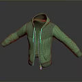 Comfortable Green Zip Jacket With Long Sleeves Ribbed Cuffs And Front Zip Design 3d model