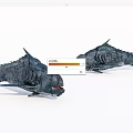 Artistic Fish Sculpture Carving With Detailed Teeth Fins And Textured Surface