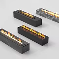 Modern Black And Marble Fireplaces With Burning Flames And Sleek Design