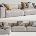 Modern Combination Sofa Multiplayer Sofa 3d model