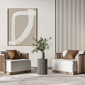 Quiet Leisure Sofa Combination Single Sofa 3d model