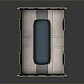 Industrial Cylindrical Equipment Featuring Yellow End Blue Circular Windows And White Body