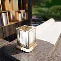Featured landscape lamp net red card holder 3d model
