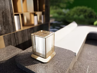 Featured landscape lamp net red card holder 3d model