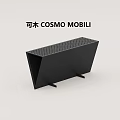 COSMO MOBILI Modern Black Console Table With Perforated Panel And Sleek Design