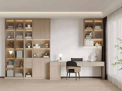 Modern Children's Desk Bookcase Integral Desk Bookcase 3d model
