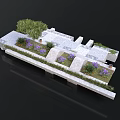 Outdoor Landscape Design With Stone Pathway Green Plants And Purple Flowers