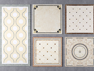 modern floor tile stone mosaic floor tile 3d model