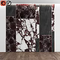 Marble Wall Design With Patchwork Pattern And Natural Vein Textures 3d model