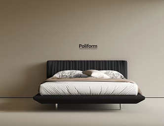 Quiet Double Bed Fabric Double Bed Antique Double Bedroom Bed 3d model