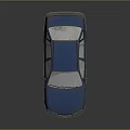 Blue Sedan 3D Model Car With Detailed Exterior And Shiny Surface