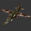 Camouflage Painted Fighter Jet Model With Detailed Wings And Missile Racks