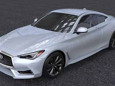 Silver Sports Coupe With Sleek Exterior Design Black Wheels And Tinted Windows 3d model