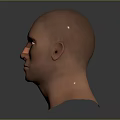 3D Character Male Head Model Design With Realistic Facial Features And Dark Background