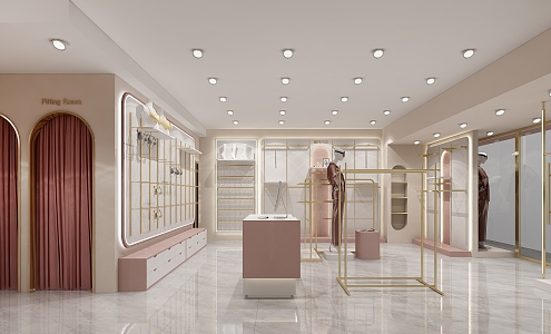 Light Luxury Clothing Store 3d model