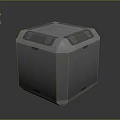 Modern Heavy Duty Hexagonal Gray Equipment Box With Grille Top And Structured Exterior Design