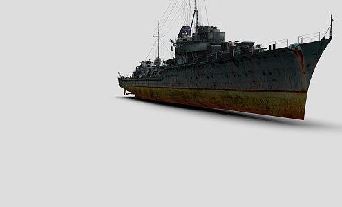 modern warship battleship destroyer 3d model