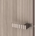 Modern Hinged Door Design With Vertical Grooves And Sleek Metal Handle 3d model