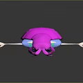 Fantasy Character With Purple Pink Hair Blue Skin And Colorful Cape Outstretched Arms
