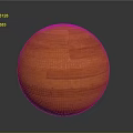 Orange Wooden Sphere With Shiny Surface And Natural Wood Grain On Gray Background