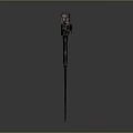 Ornate Long Weapon Like Object With Complex Texture On Gray Gradient Background 3d model