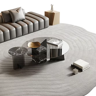 Italian Modern Tea Table Combination Tea Table Mother and Mother Tea Table Shaped Tea Table Glass Tea Table Round Tea Table Minimalist Tea Table Book Accessories 3d model