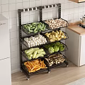 Multi Tier Kitchen Shelf for Fresh Vegetable Storage and Organization 3d model