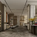 Elegant Hotel Lobby Interior With Marble Reception Desk Wooden Panels And Ambient Lighting