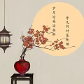 New Chinese-style Bonsai Chandelier with Dried Branches and Flowers 3d model