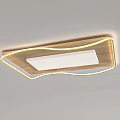 Modern Ceiling Lights With Wooden Frames And LED Strips In Various Shapes 3d model