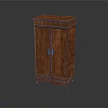 Elegant Wooden Entryway Side Cabinet With Carved Double Doors And Storage Design