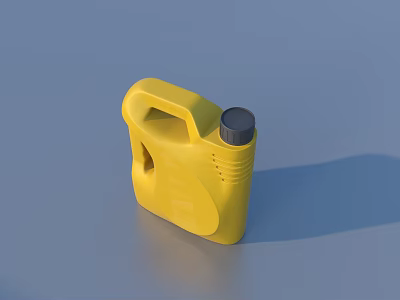 Yellow Plastic Household Container With Handle And Black Lid For Daily Use 3d model