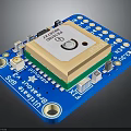 Blue GPS Breakout Board Module With Chip And Electronic Components 3d model