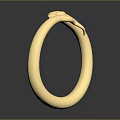 Golden Snake Shaped Ring With Detailed Head Design On Dark Background And Reflection