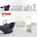 Driade Modern Furniture Collection Featuring Black White Sofa Chair And Lamp