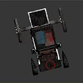 Vintage Style Carriage With Black Body Wheels Lanterns And Red Top Decoration
