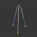 Commercial Equipment Tripod Stand With Adjustable Metal Legs Blue Connector And Stable Base Support