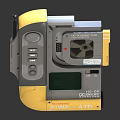 Vintage Headphone Speaker Cassette Player with Gray Yellow Design and Display Screen