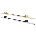 Modern Slim Design Wall Lights With Gold Black Metal Accents And White Shade Home Decor